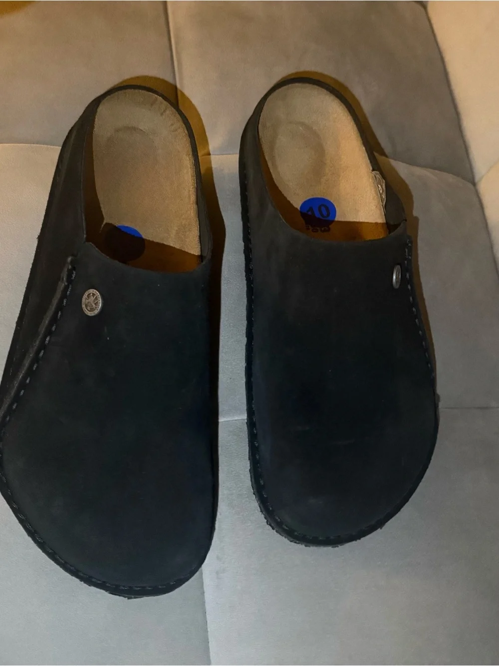 Birkenstock Men's Black Suede Slip-On Clogs